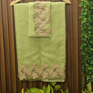 Noel Kota Saree With Full Border Cutwork-Design1 ( Preorder)