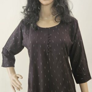 Panel Cut Kurti With Silver Thread Design