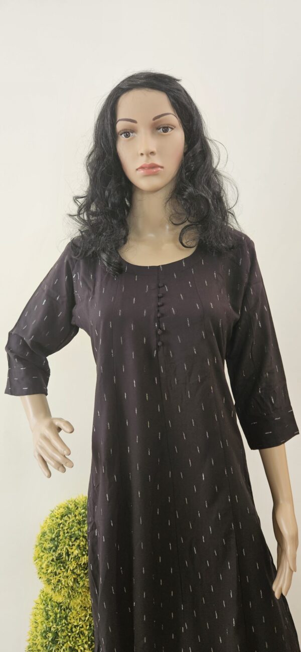Panel Cut Kurti With Silver Thread Design