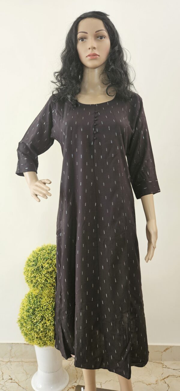 Panel Cut Kurti With Silver Thread Design