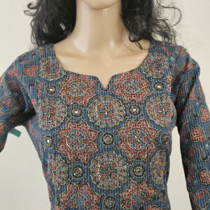 Panel Cut Cotton Kurti With Hand Work