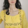 Pleeted Semi Silk Kurti With Handwork