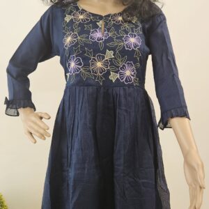 Pleeted kota kurti with embroidery