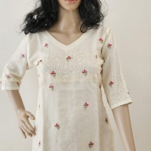 Munga Kota Kurti with embroidery and cutwork inspired pattern