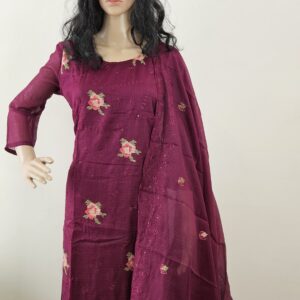 Kota three piece set (stitched) with cross stitch embroidery