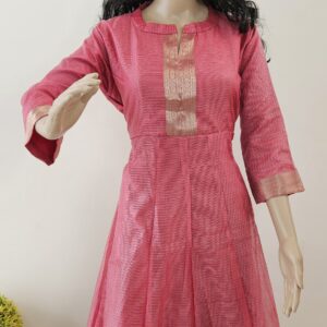 Panel Cut Kurti With Banarasi Border