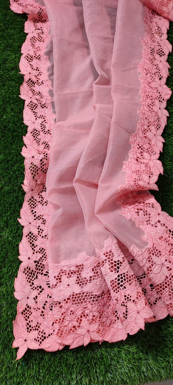Noel Kota Saree With Full Border Cutwork-Design2 ( Preorder)