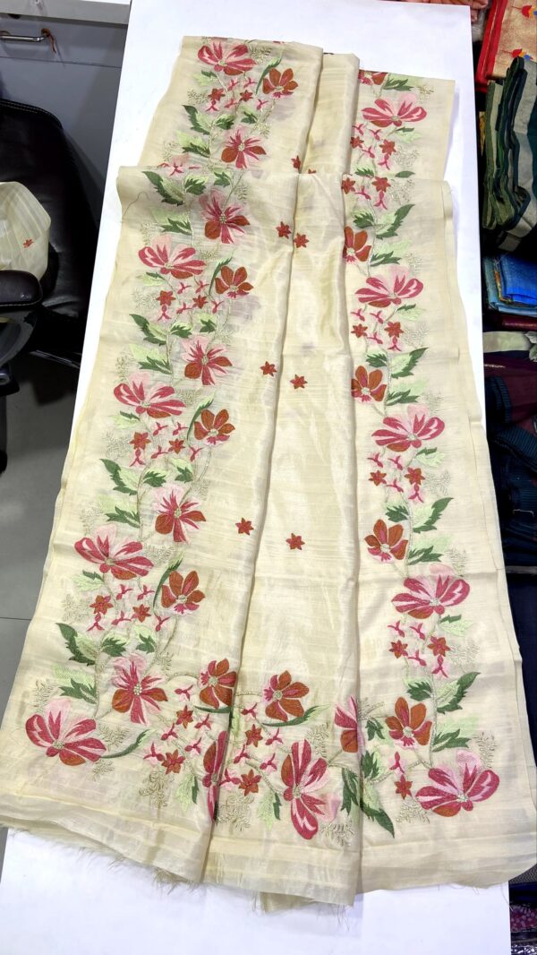 Semi Silk Saree with Heavy Embroidery