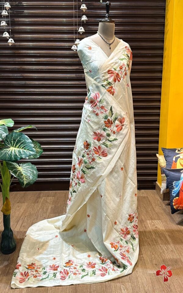 Semi Silk Saree with Heavy Embroidery