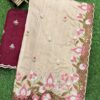 Blended Tussar saree with cross stitch and cutwork ( Available in 8 colors)