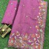Blended Tussar saree with cross stitch and cutwork ( Available in 8 colors)
