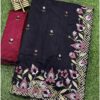 Blended Tussar saree with cross stitch and cutwork ( Available in 8 colors)