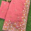 Blended Tussar saree with cross stitch and cutwork ( Available in 8 colors)