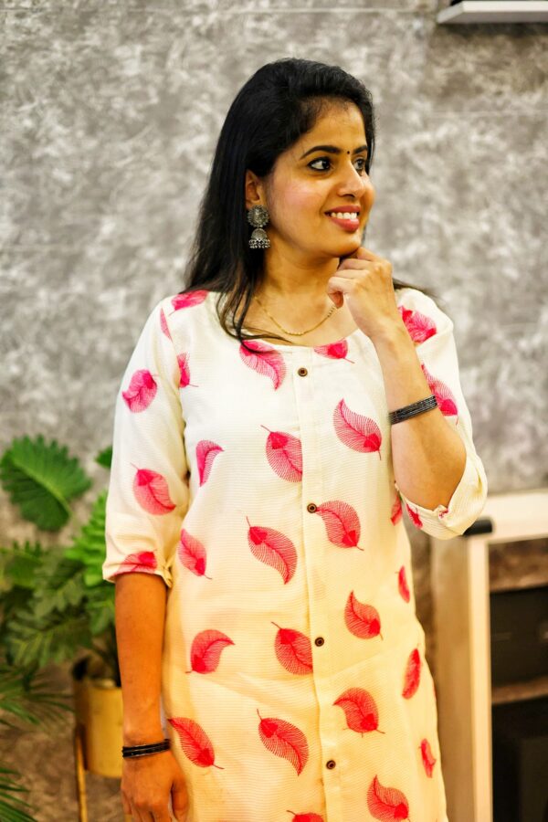 Kota with leaf embroidery coord set - CS-001