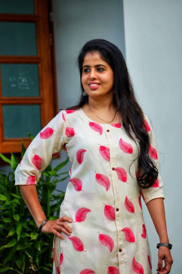 Kota with leaf embroidery coord set - CS-001