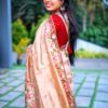 Blended Tussar saree with cross stitch and cutwork ( Available in 8 colors)
