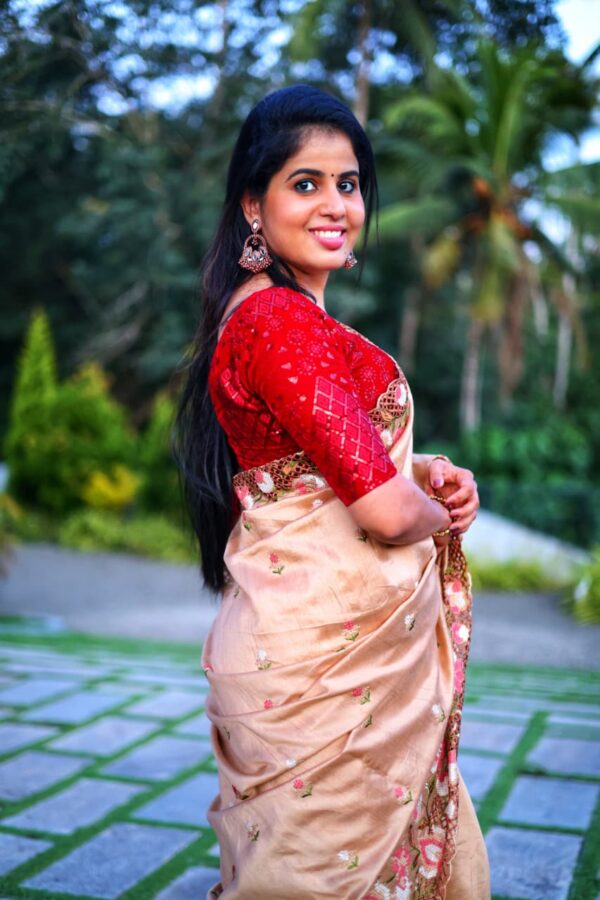 Blended Tussar saree with cross stitch and cutwork ( Available in 8 colors)