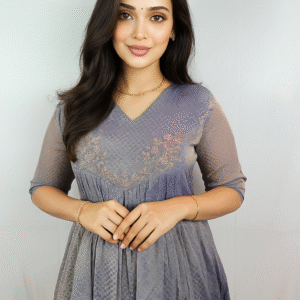 Pleeted dual tone Kurti With Handwork (MC-1)