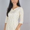 Pine tree themed vichitra silk kurti with lining