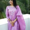 2026/03/1000793458.jpg Elegant Lavender Kota Embroidered Two-Piece Set – Top & Dupatta