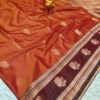 (preorder)Rustic orange semi kanchi saree