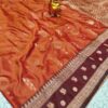 (preorder)Rustic orange semi kanchi saree
