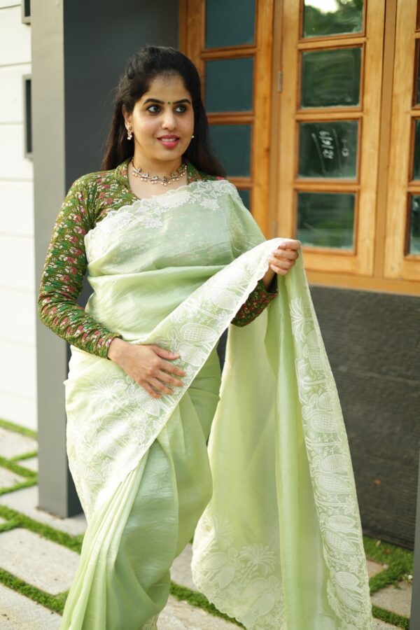Premium Shimmer Organza Saree with Embroidery