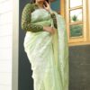 Premium Shimmer Organza Saree with Embroidery