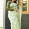 Premium Shimmer Organza Saree with Embroidery