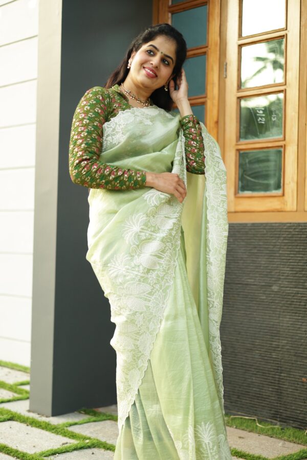 Premium Shimmer Organza Saree with Embroidery