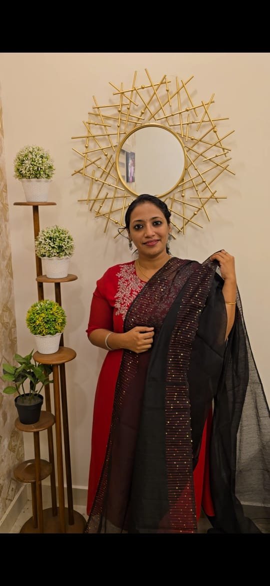 Sequence and Thread Work Saree