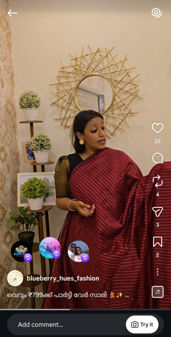 Cotton Silk Saree with Elegant Silver Stripes