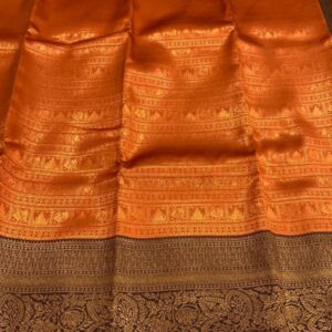 Drishyam Rust Orange Kanchi Silk Saree