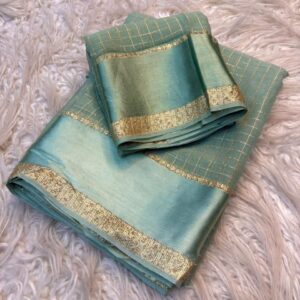 2026/05/1001031274.jpg aqua green checks viscous georgette saree