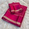 Rani pink checks viscous georgette