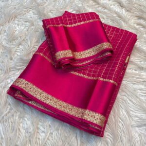 Rani pink checks viscous georgette