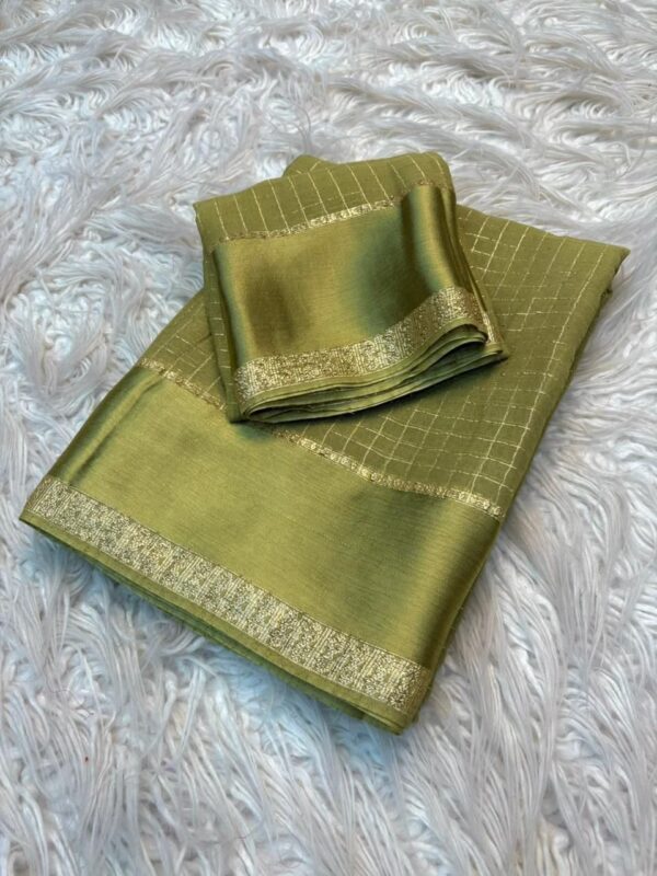 pastel green viscous georgette saree