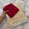 layam - beige golden lines viscous georgette