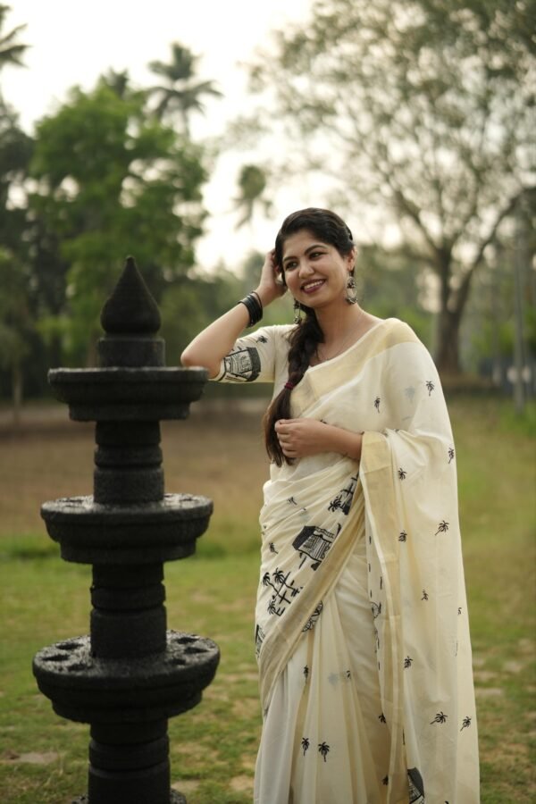 chaya kada- embroidered kerala  saree