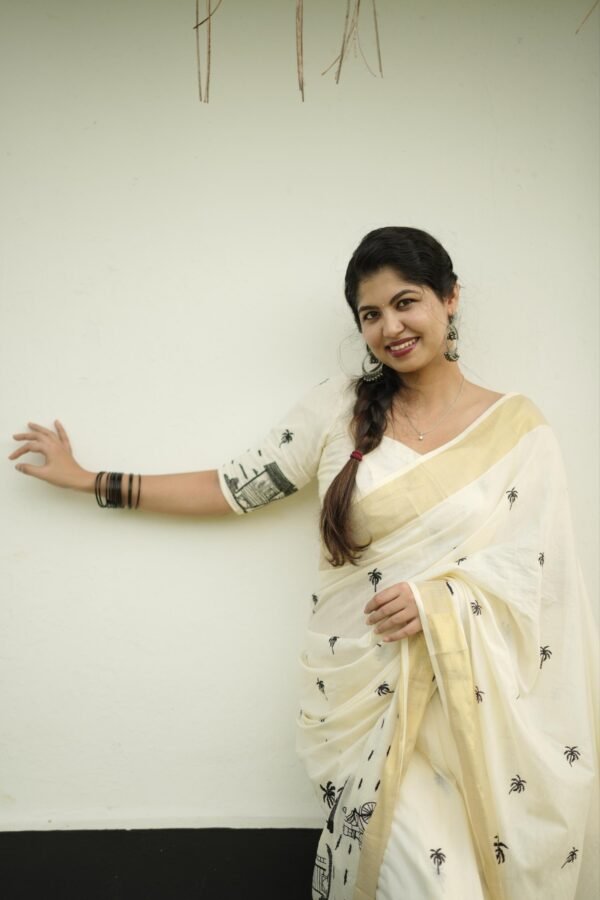 chaya kada- embroidered kerala  saree