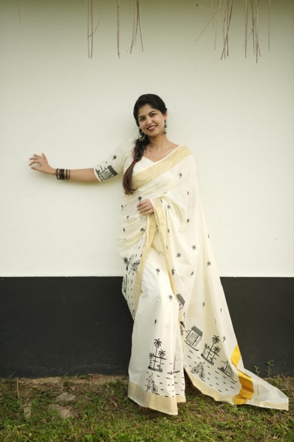 chaya kada- embroidered kerala  saree