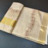 shree- flower embroidery kerala tissue saree