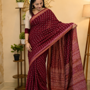 Druthi-ajrakh georgette saree