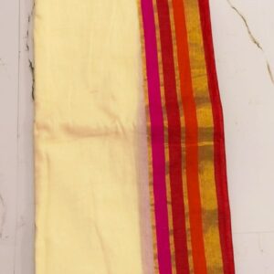 Mridu- 120 Thread Count Mul Cotton Saree with Traditional Gold Kasavu Border