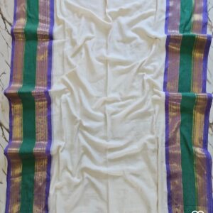 Shikha - 120 Thread Count Mul Cotton Saree with Traditional Gold Kasavu Border