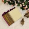 karna - 120 Thread Count Mul Cotton Saree with Traditional Gold Kasavu Border