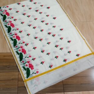 sarni -lotus print kerala cotton saree