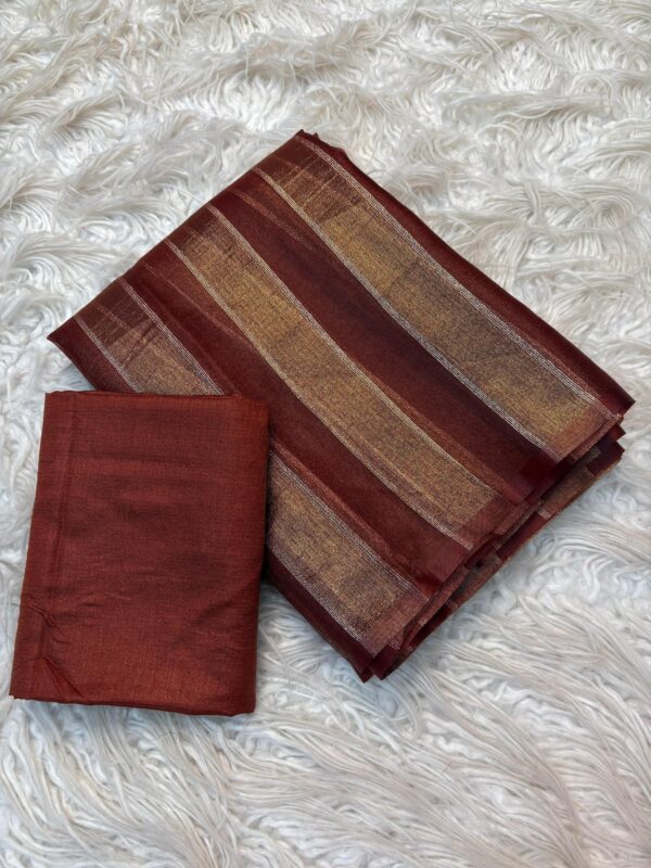 2026/06/1001262244-scaled.jpg Nila - Maroonish brown organza saree with khadi stripes