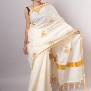 Dhwani-004- embroidered kerala  saree