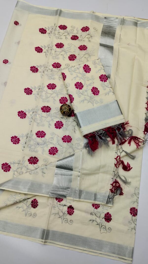 Dhwani-010- embroidered kerala  saree